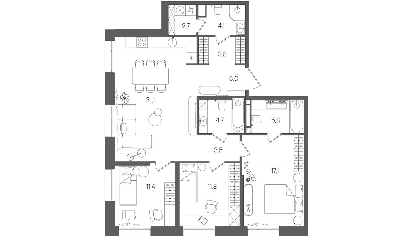 Продажа 3-комн. квартиры, 101 м² в ЖК «Райс (Rise)», ЖК Стоун Райс, район Лефортово, Юго-Восточный административный округ, Москва, Россия #1 Продажа 3-комн. квартиры, 101 м² в ЖК «Райс (Rise)», ЖК Стоун Райс, район Лефортово, Юго-Восточный административный округ, Москва, Россия #1