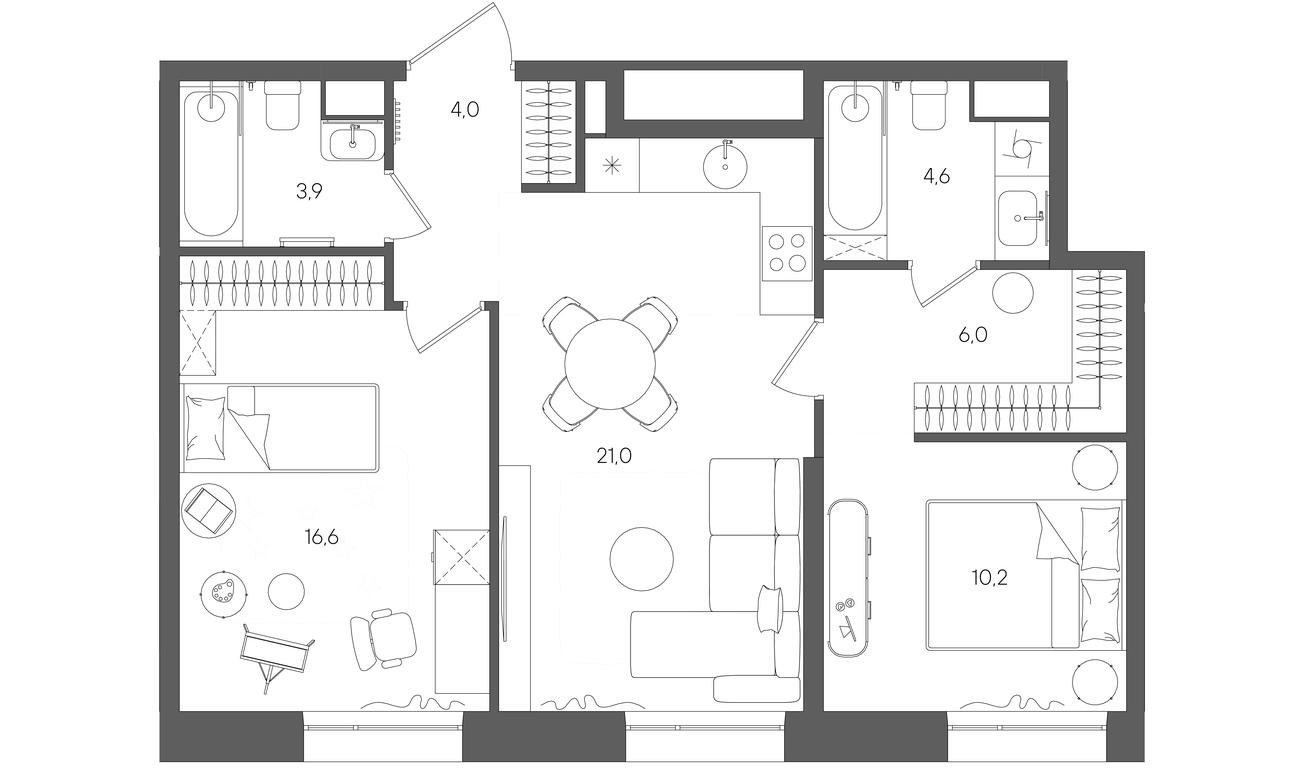Продажа 2-комн. квартиры, 66,3 м² в ЖК «Райс (Rise)», ЖК Стоун Райс, район Лефортово, Юго-Восточный административный округ, Москва, Россия #1 Продажа 2-комн. квартиры, 66,3 м² в ЖК «Райс (Rise)», ЖК Стоун Райс, район Лефортово, Юго-Восточный административный округ, Москва, Россия #1