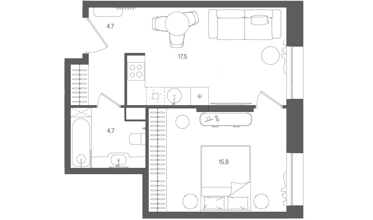 Продажа 1-комн. квартиры, 42,7 м² в ЖК «Райс (Rise)», ЖК Стоун Райс, район Лефортово, Юго-Восточный административный округ, Москва, Россия #1 Продажа 1-комн. квартиры, 42,7 м² в ЖК «Райс (Rise)», ЖК Стоун Райс, район Лефортово, Юго-Восточный административный округ, Москва, Россия #1