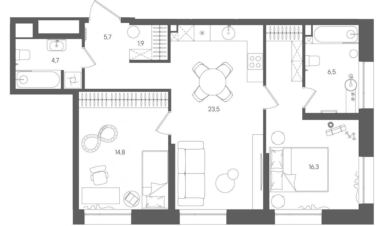 Продажа 2-комн. квартиры, 73,4 м² в ЖК «Райс (Rise)», ЖК Стоун Райс, район Лефортово, Юго-Восточный административный округ, Москва, Россия #1 Продажа 2-комн. квартиры, 73,4 м² в ЖК «Райс (Rise)», ЖК Стоун Райс, район Лефортово, Юго-Восточный административный округ, Москва, Россия #1