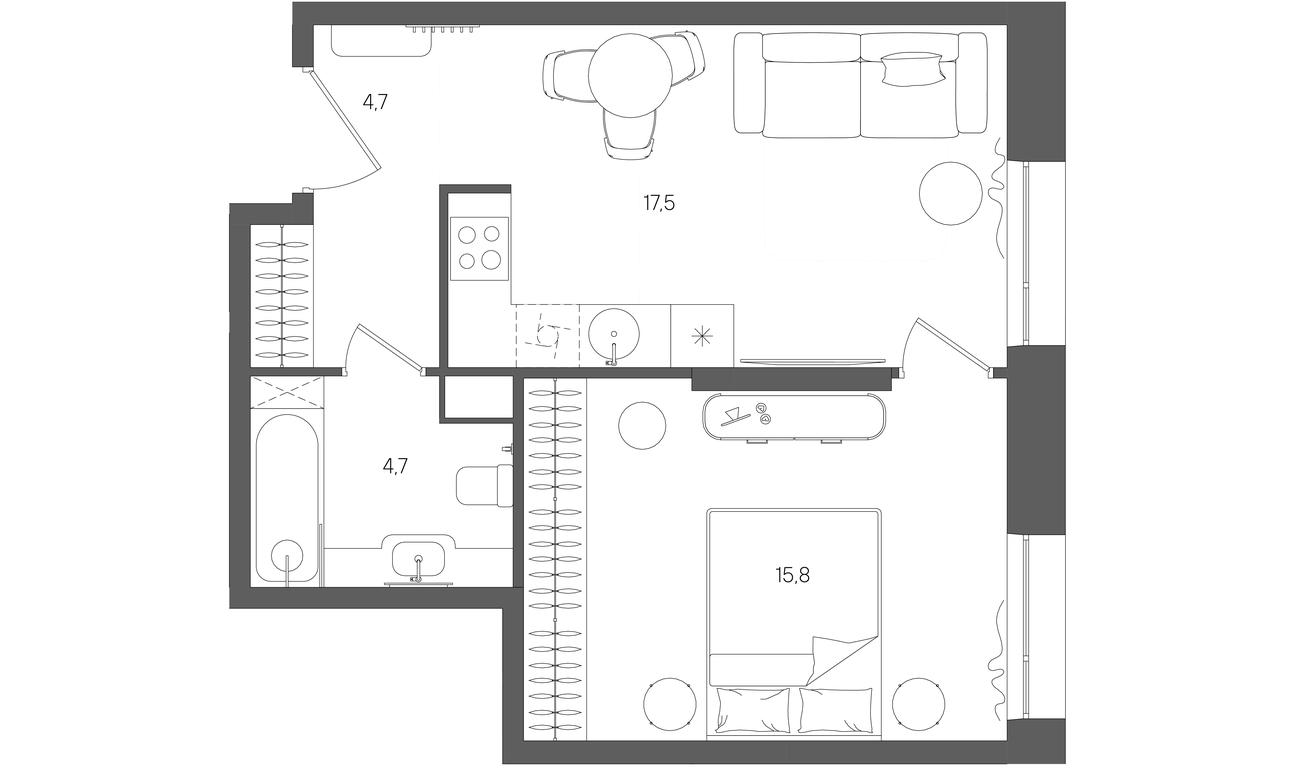 Продажа 1-комн. квартиры, 42,7 м² в ЖК «Райс (Rise)», ЖК Стоун Райс, район Лефортово, Юго-Восточный административный округ, Москва, Россия #1 Продажа 1-комн. квартиры, 42,7 м² в ЖК «Райс (Rise)», ЖК Стоун Райс, район Лефортово, Юго-Восточный административный округ, Москва, Россия #1