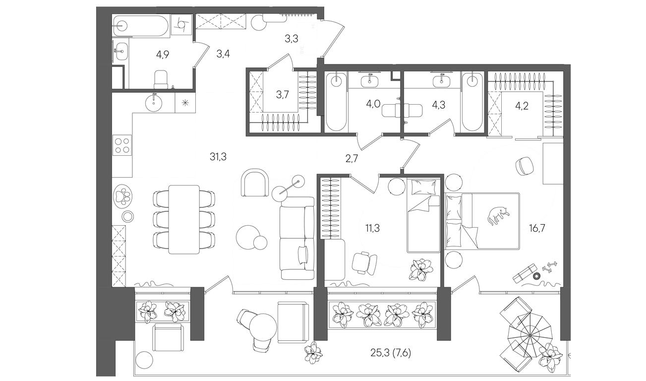 2-BD Apartment Sale, 97.4平方米 at Rise, ZhK Stoun Rays, Lefortovo District, Yugo-Vostochniy Administrative Okrug, Moscow, Russia #1 2-BD Apartment Sale, 97.4平方米 at Rise, ZhK Stoun Rays, Lefortovo District, Yugo-Vostochniy Administrative Okrug, Moscow, Russia #1