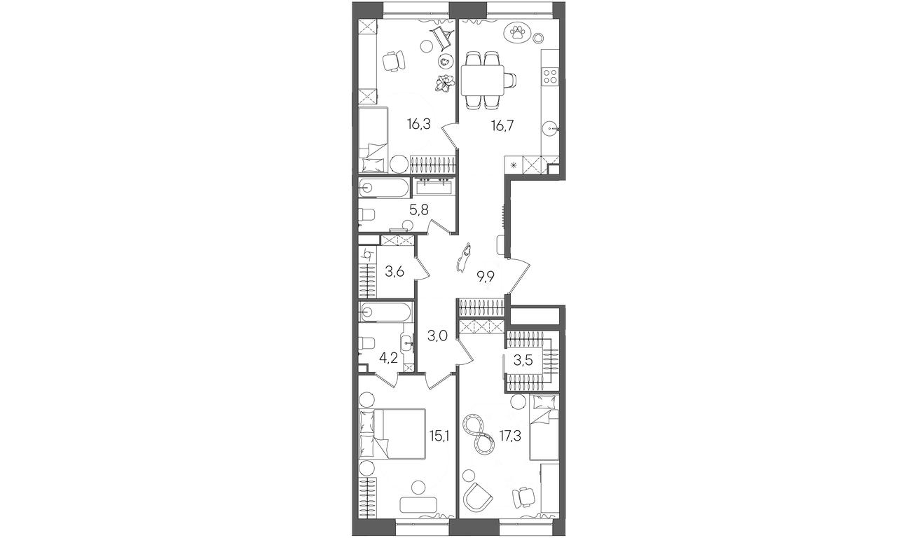 Продажа 3-комн. квартиры, 95,4 м² в ЖК «Райс (Rise)», ЖК Стоун Райс, район Лефортово, Юго-Восточный административный округ, Москва, Россия #1 Продажа 3-комн. квартиры, 95,4 м² в ЖК «Райс (Rise)», ЖК Стоун Райс, район Лефортово, Юго-Восточный административный округ, Москва, Россия #1