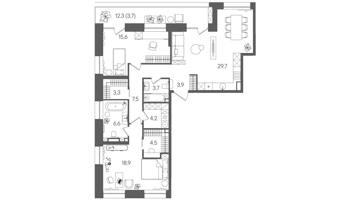 2-BD Apartment Sale, 101.6平方米 at Rise, ZhK Stoun Rays, Lefortovo District, Yugo-Vostochniy Administrative Okrug, Moscow, Russia #1 2-BD Apartment Sale, 101.6平方米 at Rise, ZhK Stoun Rays, Lefortovo District, Yugo-Vostochniy Administrative Okrug, Moscow, Russia #1
