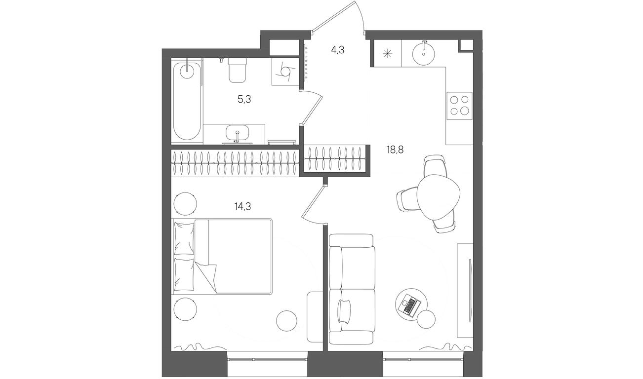 Продажа 1-комн. квартиры, 42,7 м² в ЖК «Райс (Rise)», ЖК Стоун Райс, район Лефортово, Юго-Восточный административный округ, Москва, Россия #1 Продажа 1-комн. квартиры, 42,7 м² в ЖК «Райс (Rise)», ЖК Стоун Райс, район Лефортово, Юго-Восточный административный округ, Москва, Россия #1