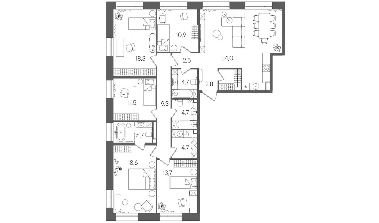 Продажа 5-комн. квартиры, 144,1 м² в ЖК «Райс (Rise)», ЖК Стоун Райс, район Лефортово, Юго-Восточный административный округ, Москва, Россия #1 Продажа 5-комн. квартиры, 144,1 м² в ЖК «Райс (Rise)», ЖК Стоун Райс, район Лефортово, Юго-Восточный административный округ, Москва, Россия #1