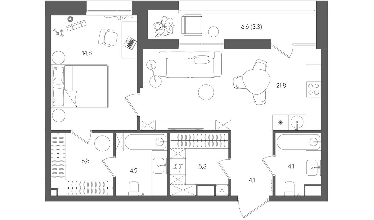 Продажа 1-комн. квартиры, 64,1 м² в ЖК «Райс (Rise)», ЖК Стоун Райс, район Лефортово, Юго-Восточный административный округ, Москва, Россия #1 Продажа 1-комн. квартиры, 64,1 м² в ЖК «Райс (Rise)», ЖК Стоун Райс, район Лефортово, Юго-Восточный административный округ, Москва, Россия #1