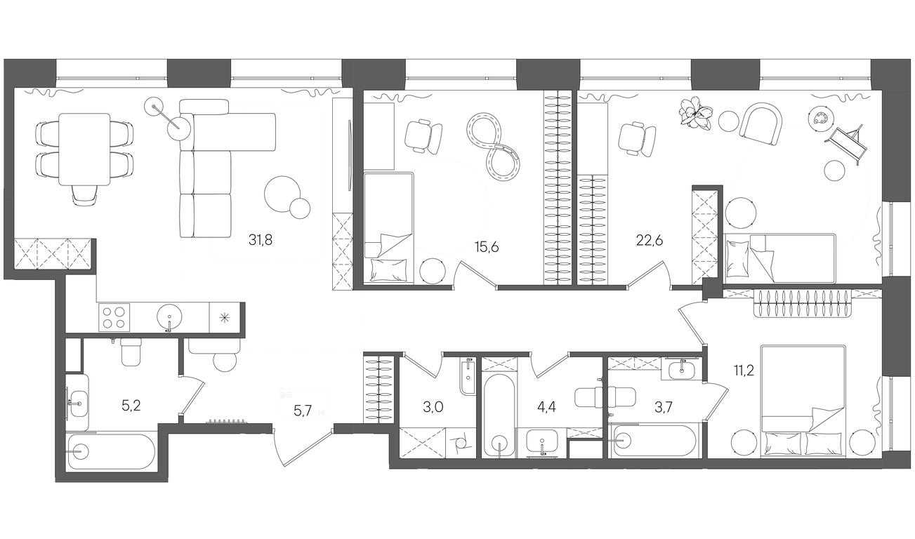 Продажа 3-комн. квартиры, 111,4 м² в ЖК «Райс (Rise)», ЖК Стоун Райс, район Лефортово, Юго-Восточный административный округ, Москва, Россия #1 Продажа 3-комн. квартиры, 111,4 м² в ЖК «Райс (Rise)», ЖК Стоун Райс, район Лефортово, Юго-Восточный административный округ, Москва, Россия #1
