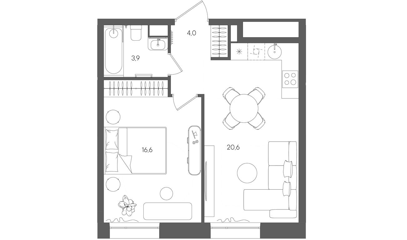 1-BD Apartment Sale, 45.2平方米 at Rise, ZhK Stoun Rays, Lefortovo District, Yugo-Vostochniy Administrative Okrug, Moscow, Russia #1 1-BD Apartment Sale, 45.2平方米 at Rise, ZhK Stoun Rays, Lefortovo District, Yugo-Vostochniy Administrative Okrug, Moscow, Russia #1