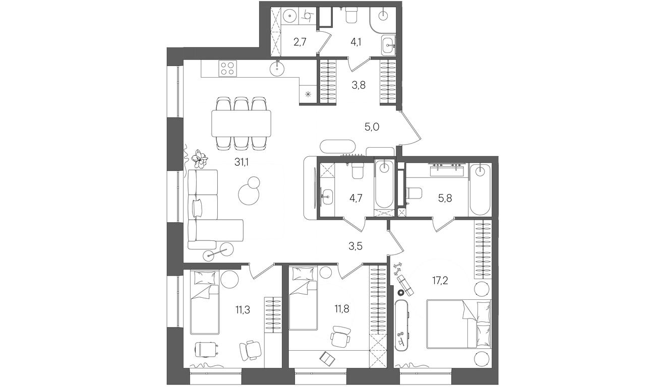 Продажа 3-комн. квартиры, 101 м² в ЖК «Райс (Rise)», ЖК Стоун Райс, район Лефортово, Юго-Восточный административный округ, Москва, Россия #1 Продажа 3-комн. квартиры, 101 м² в ЖК «Райс (Rise)», ЖК Стоун Райс, район Лефортово, Юго-Восточный административный округ, Москва, Россия #1