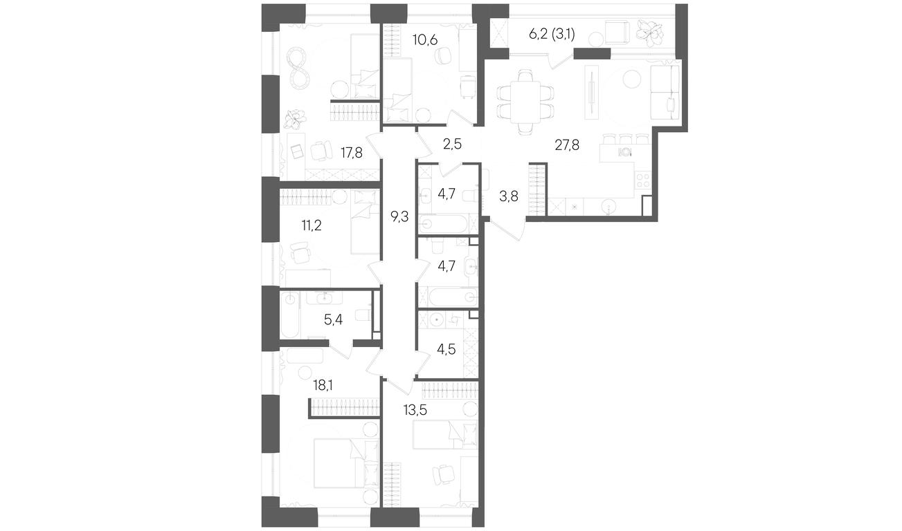 Продажа 5-комн. квартиры, 137 м² в ЖК «Райс (Rise)», ЖК Стоун Райс, район Лефортово, Юго-Восточный административный округ, Москва, Россия #1 Продажа 5-комн. квартиры, 137 м² в ЖК «Райс (Rise)», ЖК Стоун Райс, район Лефортово, Юго-Восточный административный округ, Москва, Россия #1