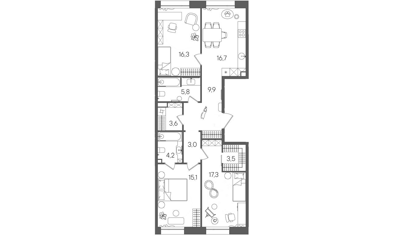 Продажа 3-комн. квартиры, 95,4 м² в ЖК «Райс (Rise)», ЖК Стоун Райс, район Лефортово, Юго-Восточный административный округ, Москва, Россия #1 Продажа 3-комн. квартиры, 95,4 м² в ЖК «Райс (Rise)», ЖК Стоун Райс, район Лефортово, Юго-Восточный административный округ, Москва, Россия #1