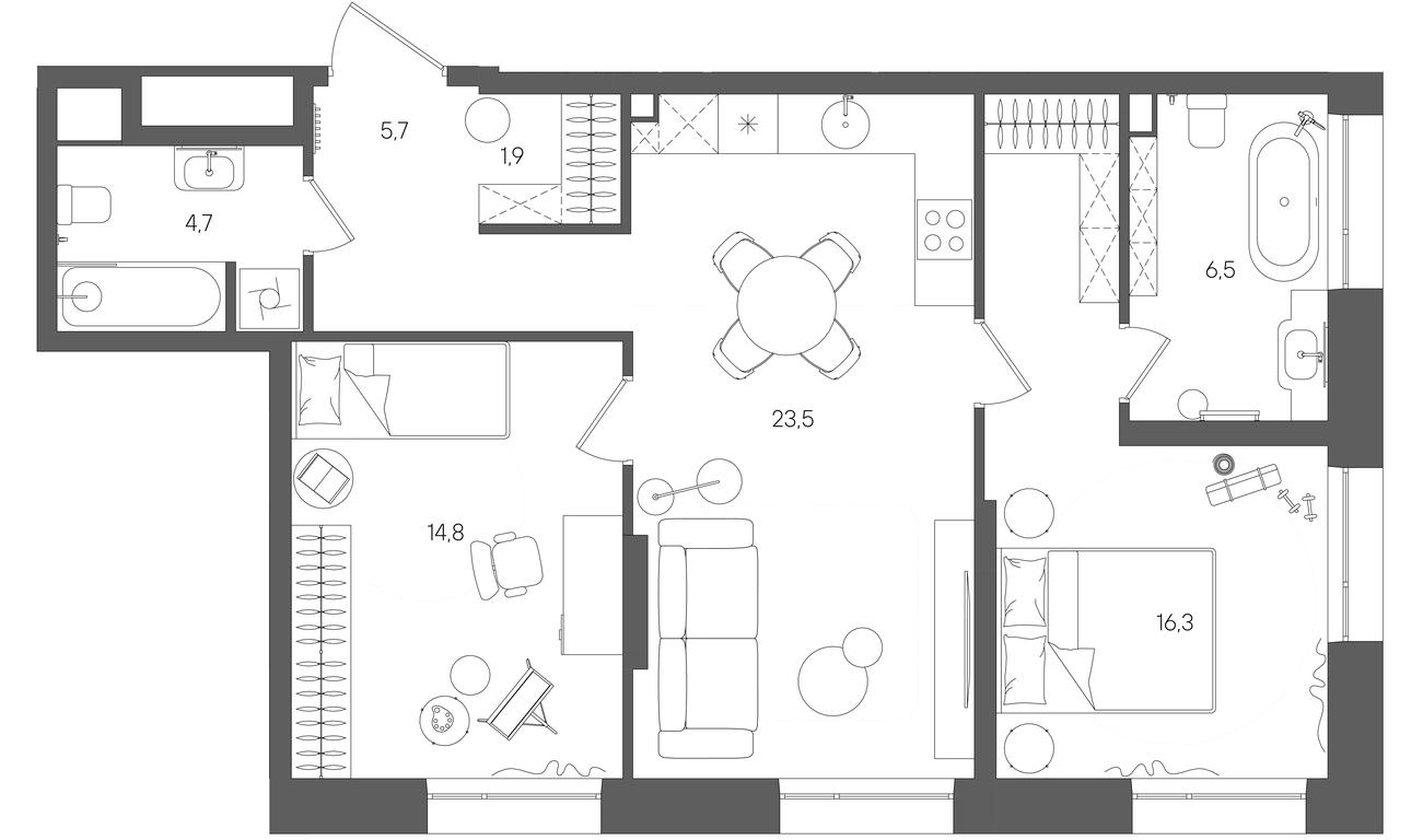 Продажа 2-комн. квартиры, 73,4 м² в ЖК «Райс (Rise)», ЖК Стоун Райс, район Лефортово, Юго-Восточный административный округ, Москва, Россия #1 Продажа 2-комн. квартиры, 73,4 м² в ЖК «Райс (Rise)», ЖК Стоун Райс, район Лефортово, Юго-Восточный административный округ, Москва, Россия #1