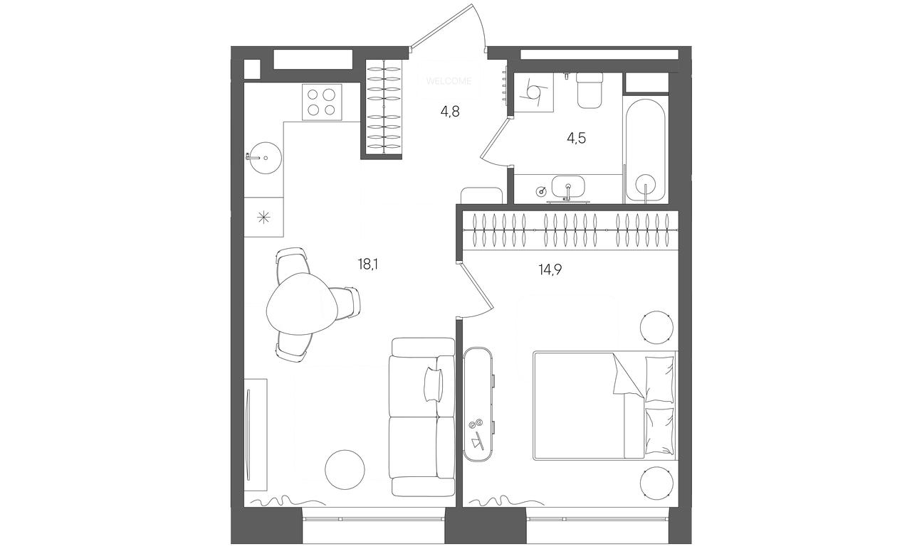 Продажа 1-комн. квартиры, 42,3 м² в ЖК «Райс (Rise)», ЖК Стоун Райс, район Лефортово, Юго-Восточный административный округ, Москва, Россия #1 Продажа 1-комн. квартиры, 42,3 м² в ЖК «Райс (Rise)», ЖК Стоун Райс, район Лефортово, Юго-Восточный административный округ, Москва, Россия #1