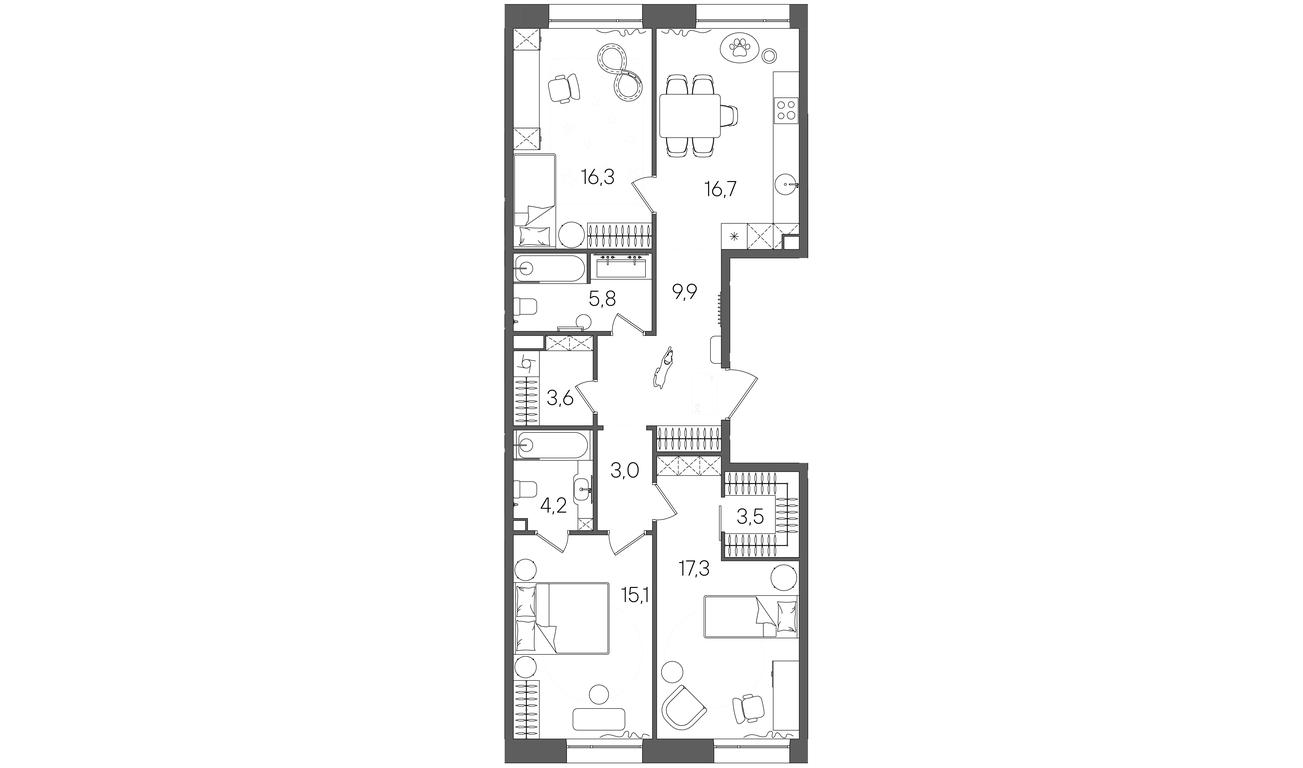 3-BD Apartment Sale, 95.4平方米 at Rise, ZhK Stoun Rays, Lefortovo District, Yugo-Vostochniy Administrative Okrug, Moscow, Russia #1 3-BD Apartment Sale, 95.4平方米 at Rise, ZhK Stoun Rays, Lefortovo District, Yugo-Vostochniy Administrative Okrug, Moscow, Russia #1