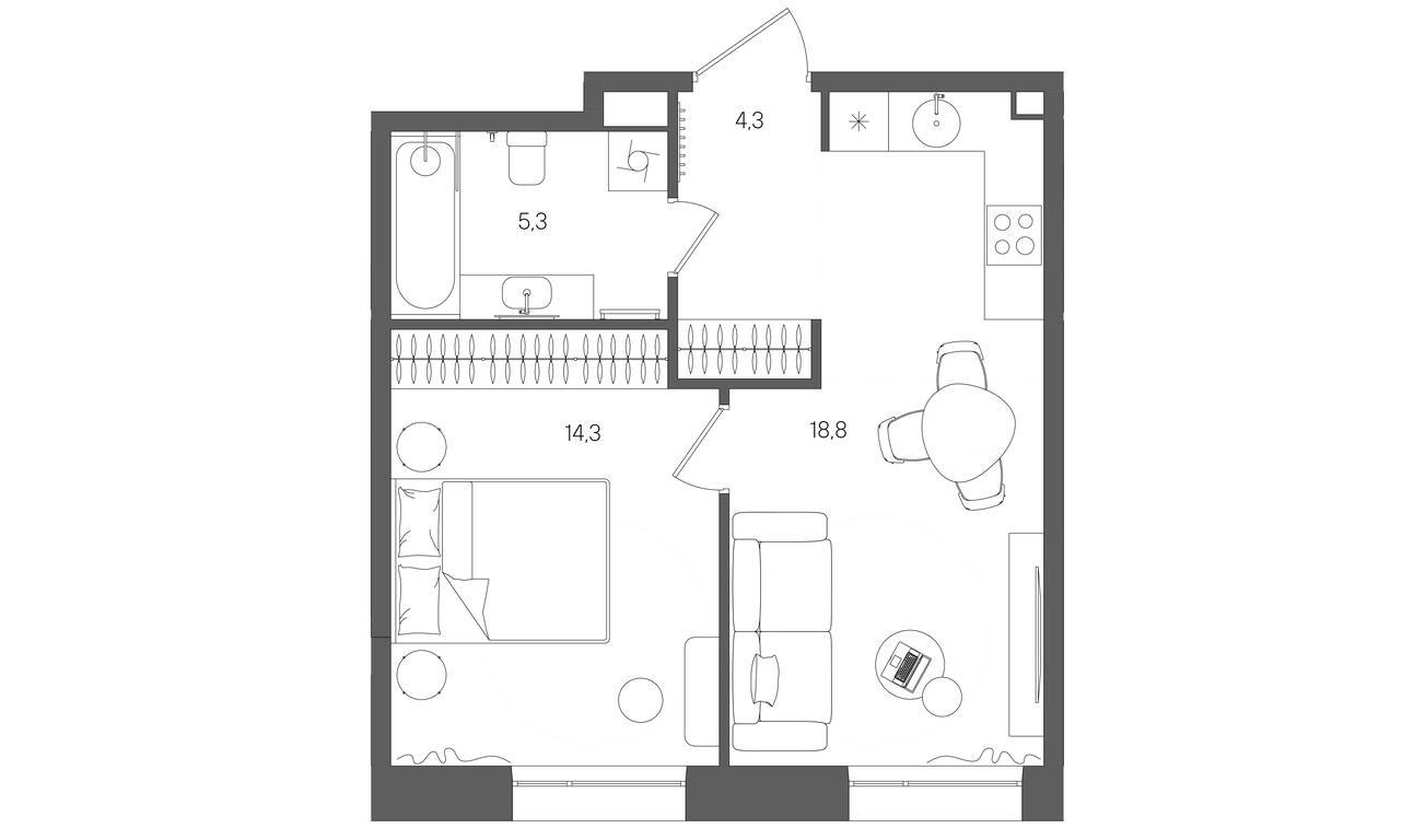 Продажа 1-комн. квартиры, 42,7 м² в ЖК «Райс (Rise)», ЖК Стоун Райс, район Лефортово, Юго-Восточный административный округ, Москва, Россия #1 Продажа 1-комн. квартиры, 42,7 м² в ЖК «Райс (Rise)», ЖК Стоун Райс, район Лефортово, Юго-Восточный административный округ, Москва, Россия #1