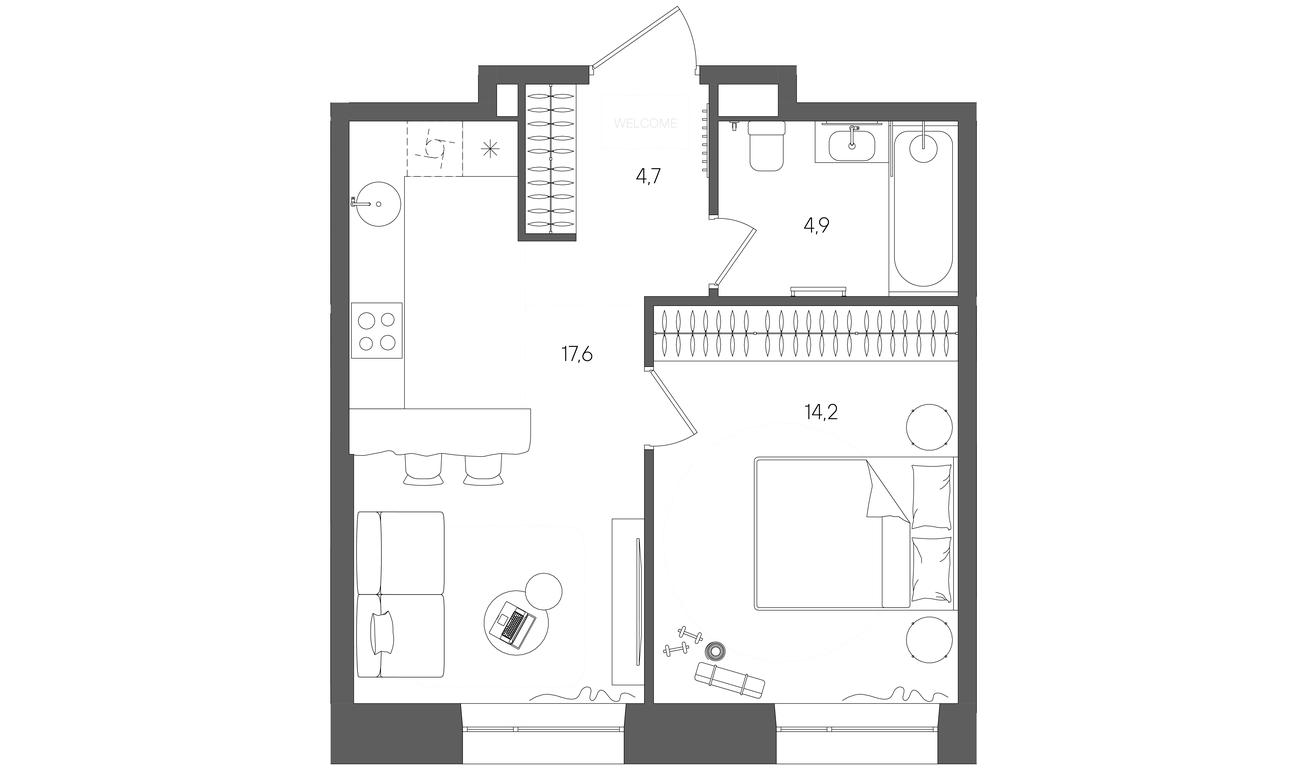 Продажа 1-комн. квартиры, 41,4 м² в ЖК «Райс (Rise)», ЖК Стоун Райс, район Лефортово, Юго-Восточный административный округ, Москва, Россия #1 Продажа 1-комн. квартиры, 41,4 м² в ЖК «Райс (Rise)», ЖК Стоун Райс, район Лефортово, Юго-Восточный административный округ, Москва, Россия #1
