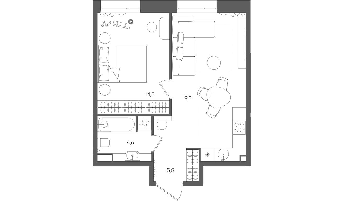 Продажа 1-комн. квартиры, 44,2 м² в ЖК «Райс (Rise)», ЖК Стоун Райс, район Лефортово, Юго-Восточный административный округ, Москва, Россия #1 Продажа 1-комн. квартиры, 44,2 м² в ЖК «Райс (Rise)», ЖК Стоун Райс, район Лефортово, Юго-Восточный административный округ, Москва, Россия #1