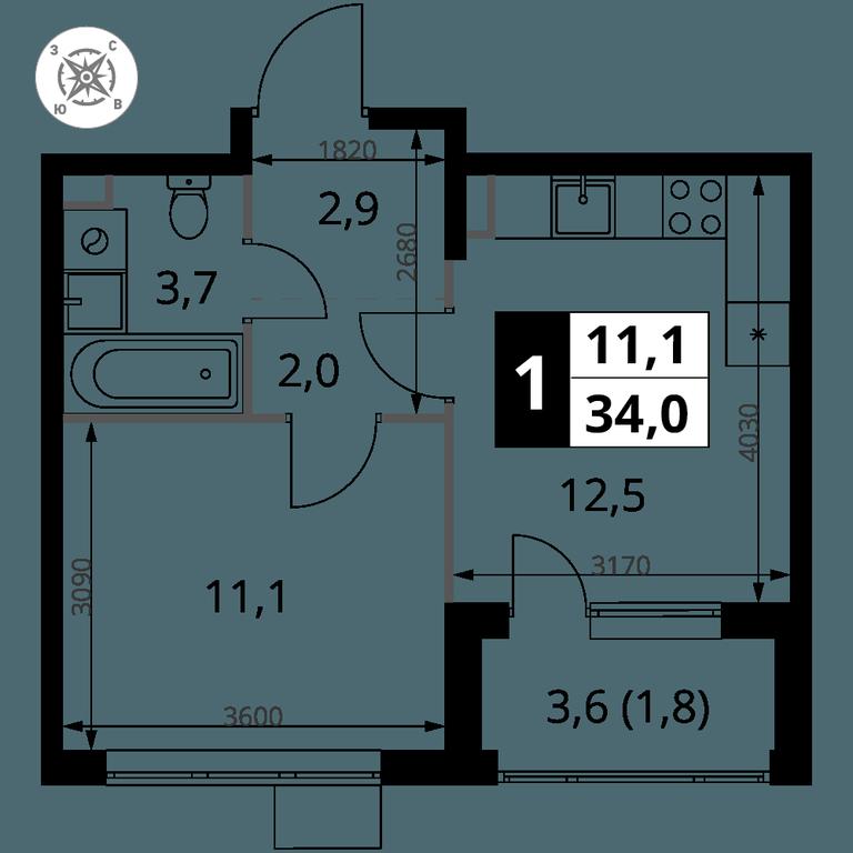 1-BD Apartment Sale, 34 sq. m. at Pervy Sheremetevskij, Komsomolskaya Street, 16, Khimki, Moscow Region, Russia #1 1-BD Apartment Sale, 34 sq. m. at Pervy Sheremetevskij, Komsomolskaya Street, 16, Khimki, Moscow Region, Russia #1