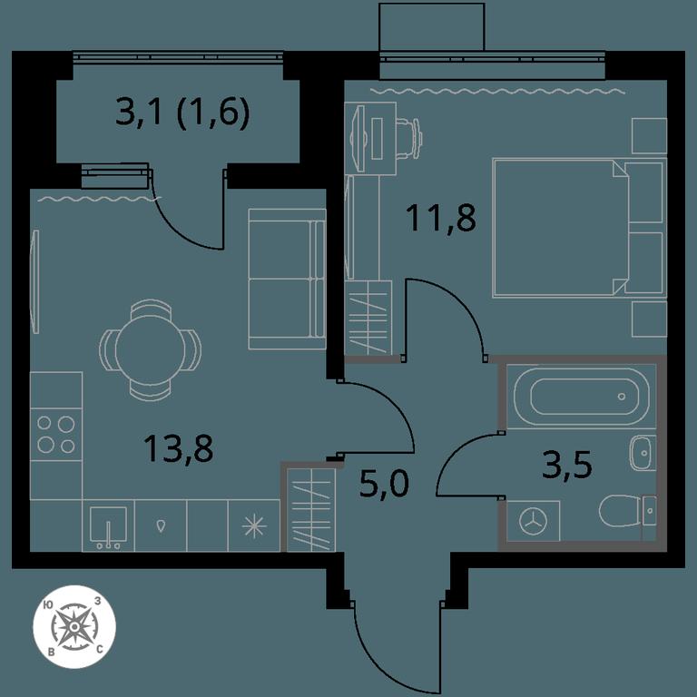 1-BD Apartment Sale, 35.7 sq. m. at Pervy Sheremetevskij, Komsomolskaya Street, 16, Khimki, Moscow Region, Russia #1 1-BD Apartment Sale, 35.7 sq. m. at Pervy Sheremetevskij, Komsomolskaya Street, 16, Khimki, Moscow Region, Russia #1