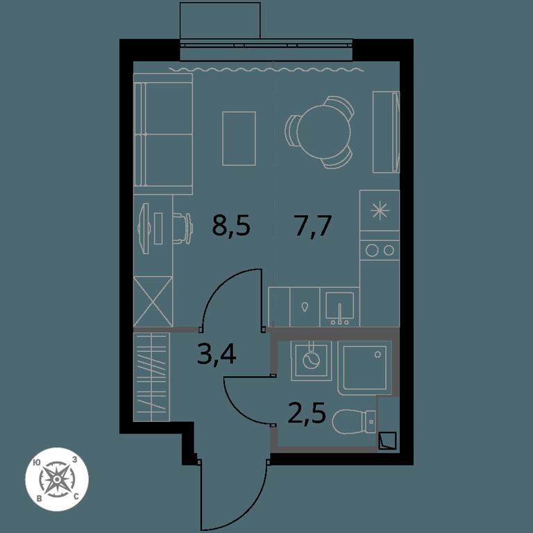 Apartment Sale, 22.1 sq. m. at Pervy Sheremetevskij, Komsomolskaya Street, 16, Khimki, Moscow Region, Russia #1 Apartment Sale, 22.1 sq. m. at Pervy Sheremetevskij, Komsomolskaya Street, 16, Khimki, Moscow Region, Russia #1