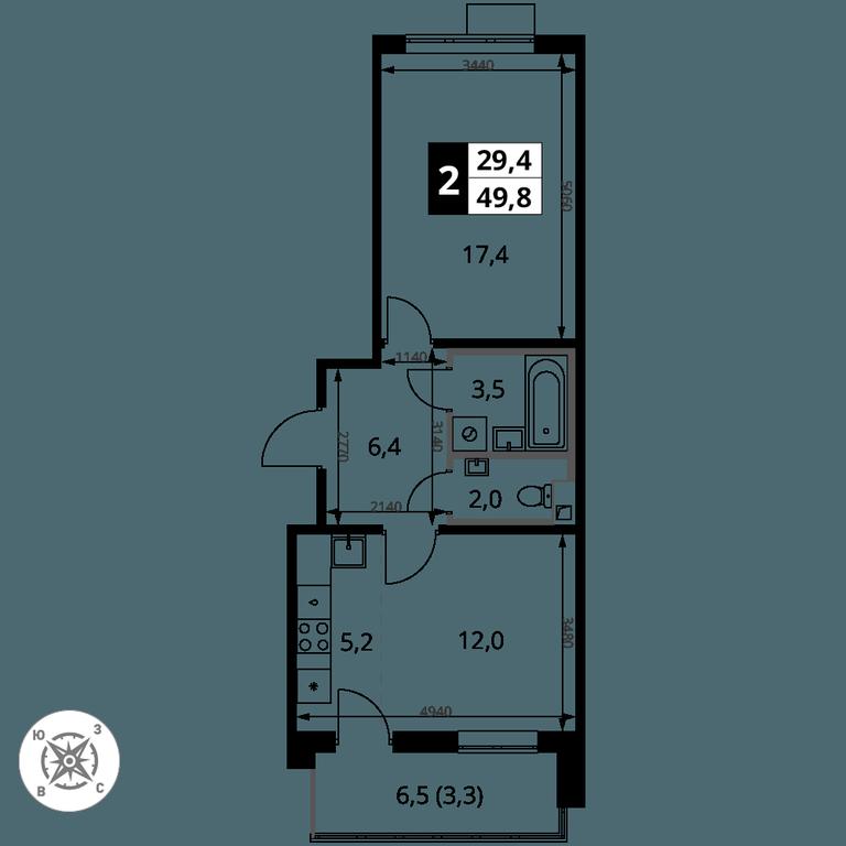 2-BD Apartment Sale, 49.8 sq. m. at Pervy Sheremetevskij, Komsomolskaya Street, 16, Khimki, Moscow Region, Russia #2 2-BD Apartment Sale, 49.8 sq. m. at Pervy Sheremetevskij, Komsomolskaya Street, 16, Khimki, Moscow Region, Russia #2