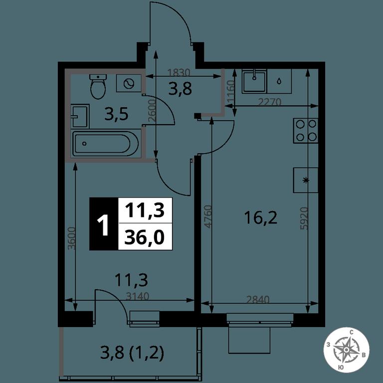 1-BD Apartment Sale, 36 sq. m. at 1 Yasenevskij, Kvartal № 24, Mosrentgen Settlement, Moscow, Russia #1 1-BD Apartment Sale, 36 sq. m. at 1 Yasenevskij, Kvartal № 24, Mosrentgen Settlement, Moscow, Russia #1