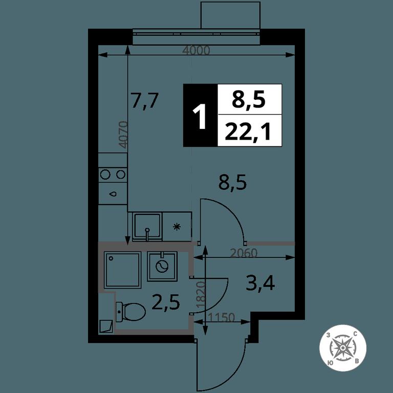 Apartment Sale, 22.1 sq. m. at Pervy Sheremetevskij, Komsomolskaya Street, 16, Khimki, Moscow Region, Russia #2 Apartment Sale, 22.1 sq. m. at Pervy Sheremetevskij, Komsomolskaya Street, 16, Khimki, Moscow Region, Russia #2