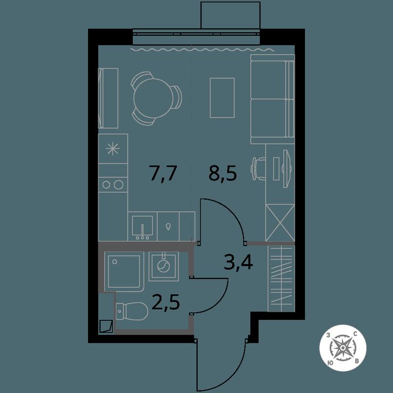 Apartment Sale, 22.1 sq. m. at Pervy Sheremetevskij, Komsomolskaya Street, 16, Khimki, Moscow Region, Russia #1 Apartment Sale, 22.1 sq. m. at Pervy Sheremetevskij, Komsomolskaya Street, 16, Khimki, Moscow Region, Russia #1