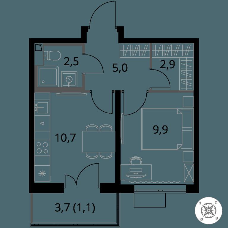1-BD Apartment Sale, 32.1平方米 at Pervy Sheremetevskij, Komsomolskaya Street, 16, Khimki, Moscow Region, Russia #1 1-BD Apartment Sale, 32.1平方米 at Pervy Sheremetevskij, Komsomolskaya Street, 16, Khimki, Moscow Region, Russia #1