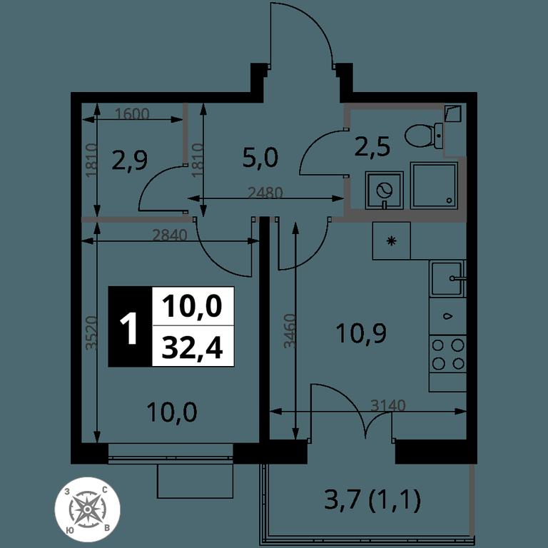 1-BD Apartment Sale, 32.4平方米 at Pervy Sheremetevskij, Komsomolskaya Street, 16, Khimki, Moscow Region, Russia #2 1-BD Apartment Sale, 32.4平方米 at Pervy Sheremetevskij, Komsomolskaya Street, 16, Khimki, Moscow Region, Russia #2