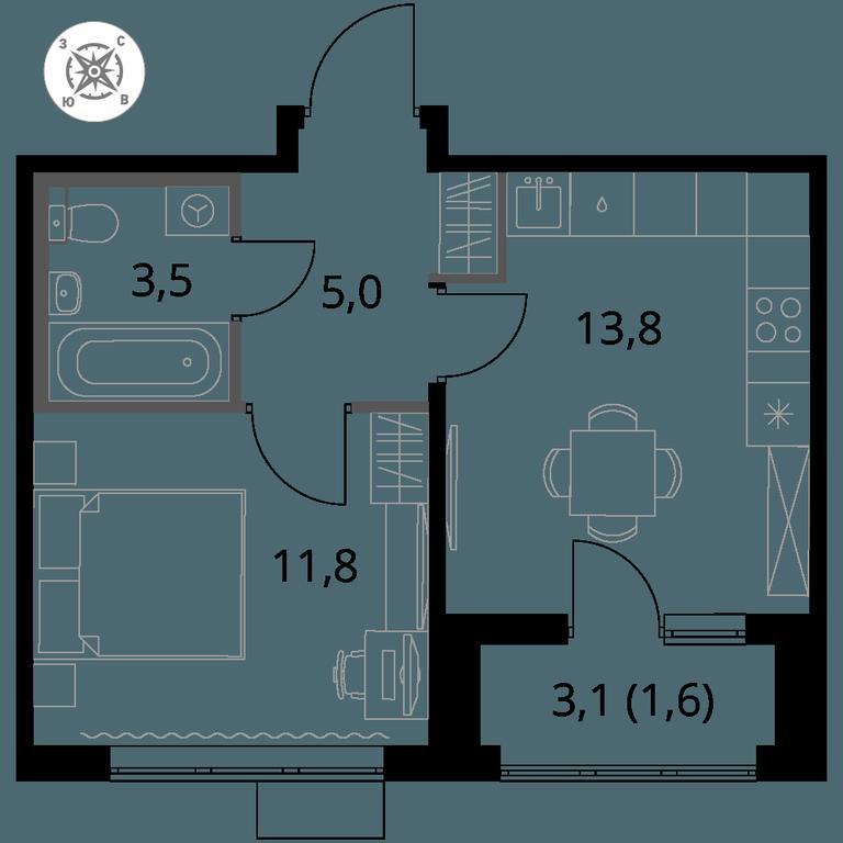 1-BD Apartment Sale, 35.7 sq. m. at Pervy Sheremetevskij, Komsomolskaya Street, 16, Khimki, Moscow Region, Russia #1 1-BD Apartment Sale, 35.7 sq. m. at Pervy Sheremetevskij, Komsomolskaya Street, 16, Khimki, Moscow Region, Russia #1