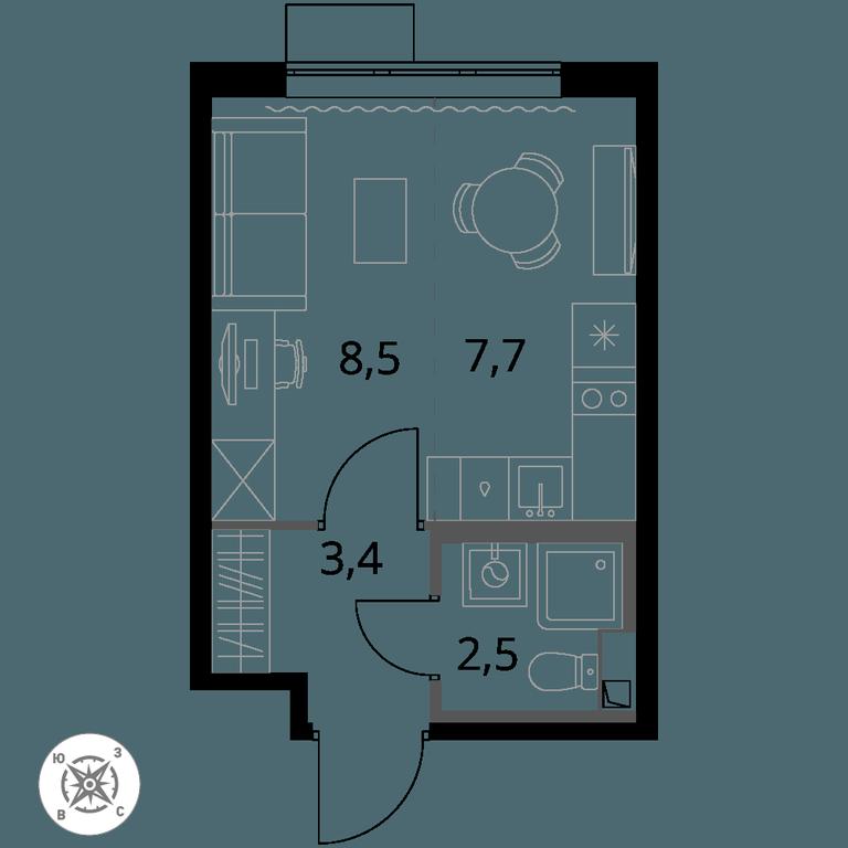 Apartment Sale, 22.1 sq. m. at Pervy Sheremetevskij, Komsomolskaya Street, 16, Khimki, Moscow Region, Russia #1 Apartment Sale, 22.1 sq. m. at Pervy Sheremetevskij, Komsomolskaya Street, 16, Khimki, Moscow Region, Russia #1