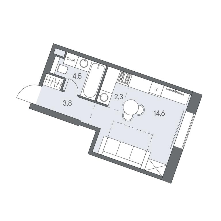 Apartment Sale, 25.7 sq. m. at Ново-Переделкино, Zapadniy Administrative District, Moscow, Russia #1 Apartment Sale, 25.7 sq. m. at Ново-Переделкино, Zapadniy Administrative District, Moscow, Russia #1