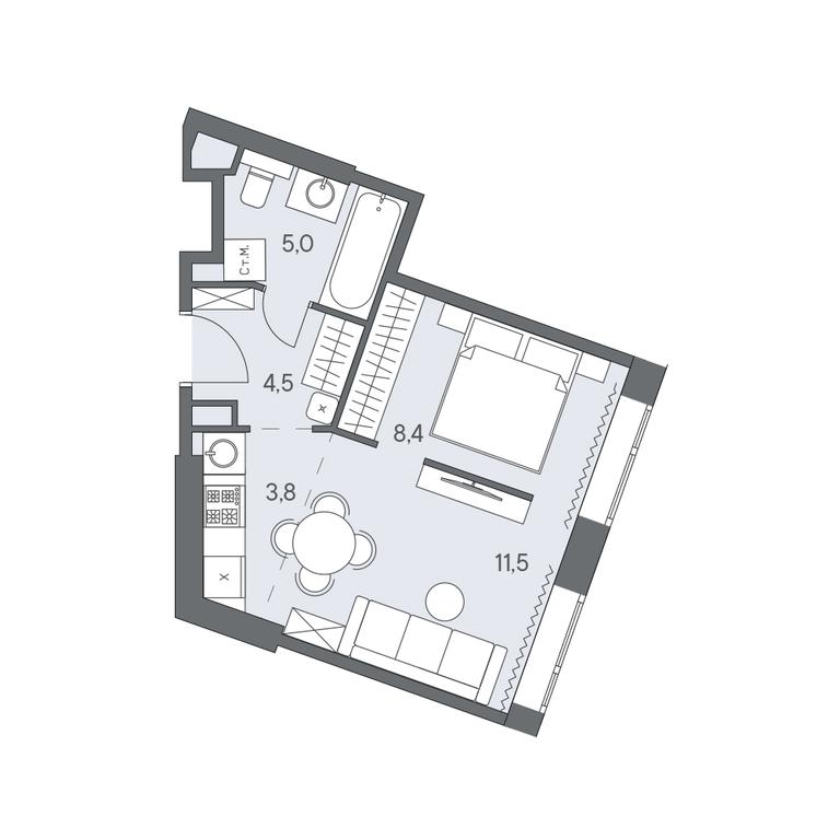 1-BD Apartment Sale, 33.9 sq. m. at Ново-Переделкино, Zapadniy Administrative District, Moscow, Russia #1 1-BD Apartment Sale, 33.9 sq. m. at Ново-Переделкино, Zapadniy Administrative District, Moscow, Russia #1