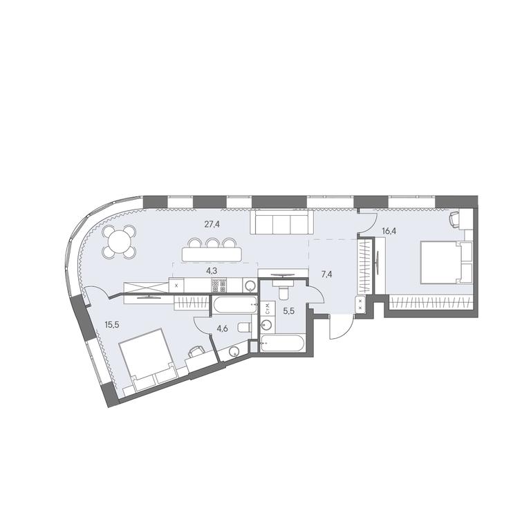 2-BD Apartment Sale, 82.7 sq. m. at Ново-Переделкино, Zapadniy Administrative District, Moscow, Russia #1 2-BD Apartment Sale, 82.7 sq. m. at Ново-Переделкино, Zapadniy Administrative District, Moscow, Russia #1