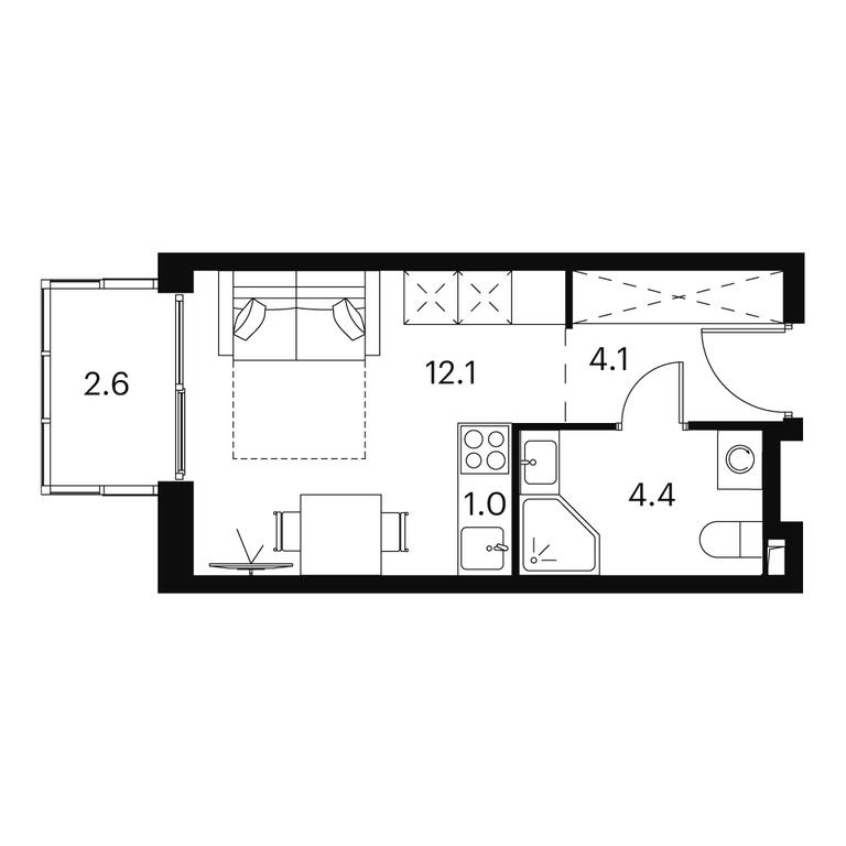 Apartment Sale, 24.2平方米 at Akvilon Signal (Akvilon Signal), Signalny Drive, 12, Moscow, Russia #1 Apartment Sale, 24.2平方米 at Akvilon Signal (Akvilon Signal), Signalny Drive, 12, Moscow, Russia #1