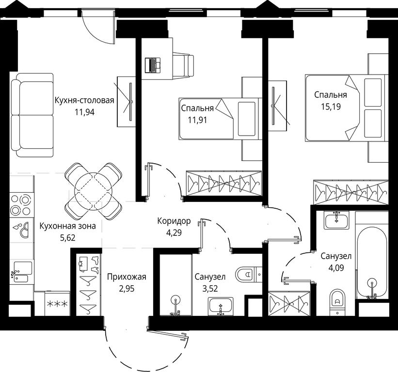 2-BD Apartment Sale, 59.94 sq. m. at Jois, 3rd Silikatny Drive, 10, Moscow, Russia #1 2-BD Apartment Sale, 59.94 sq. m. at Jois, 3rd Silikatny Drive, 10, Moscow, Russia #1
