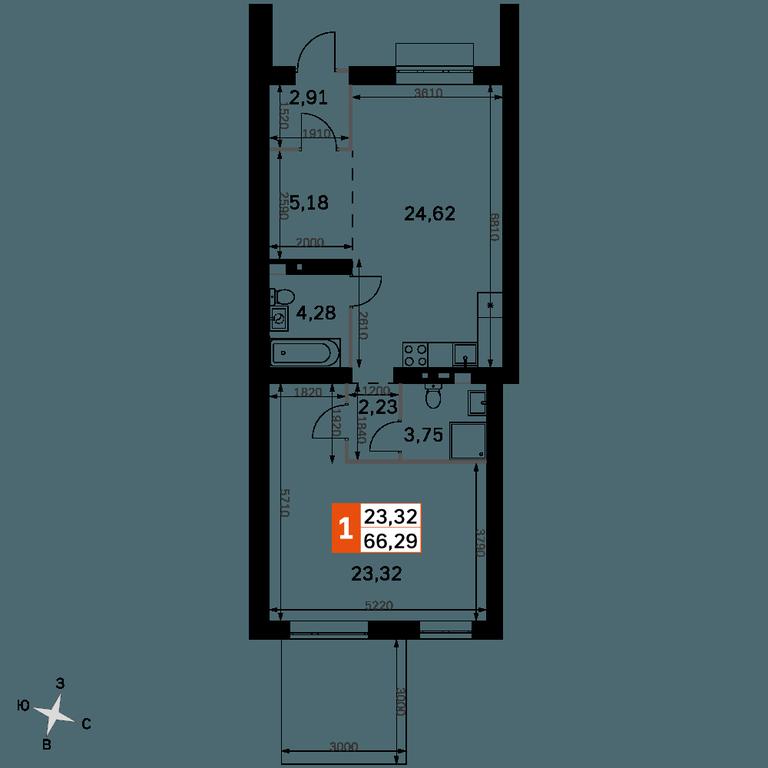 2-BD Apartment Sale, 66.29 sq. m. at Zhavoronki Club, zhiloy kompleks Akkord Smart-kvartal, Mitkino Village, Odintsovskiy City District, Moscow Region, Russia #2 2-BD Apartment Sale, 66.29 sq. m. at Zhavoronki Club, zhiloy kompleks Akkord Smart-kvartal, Mitkino Village, Odintsovskiy City District, Moscow Region, Russia #2