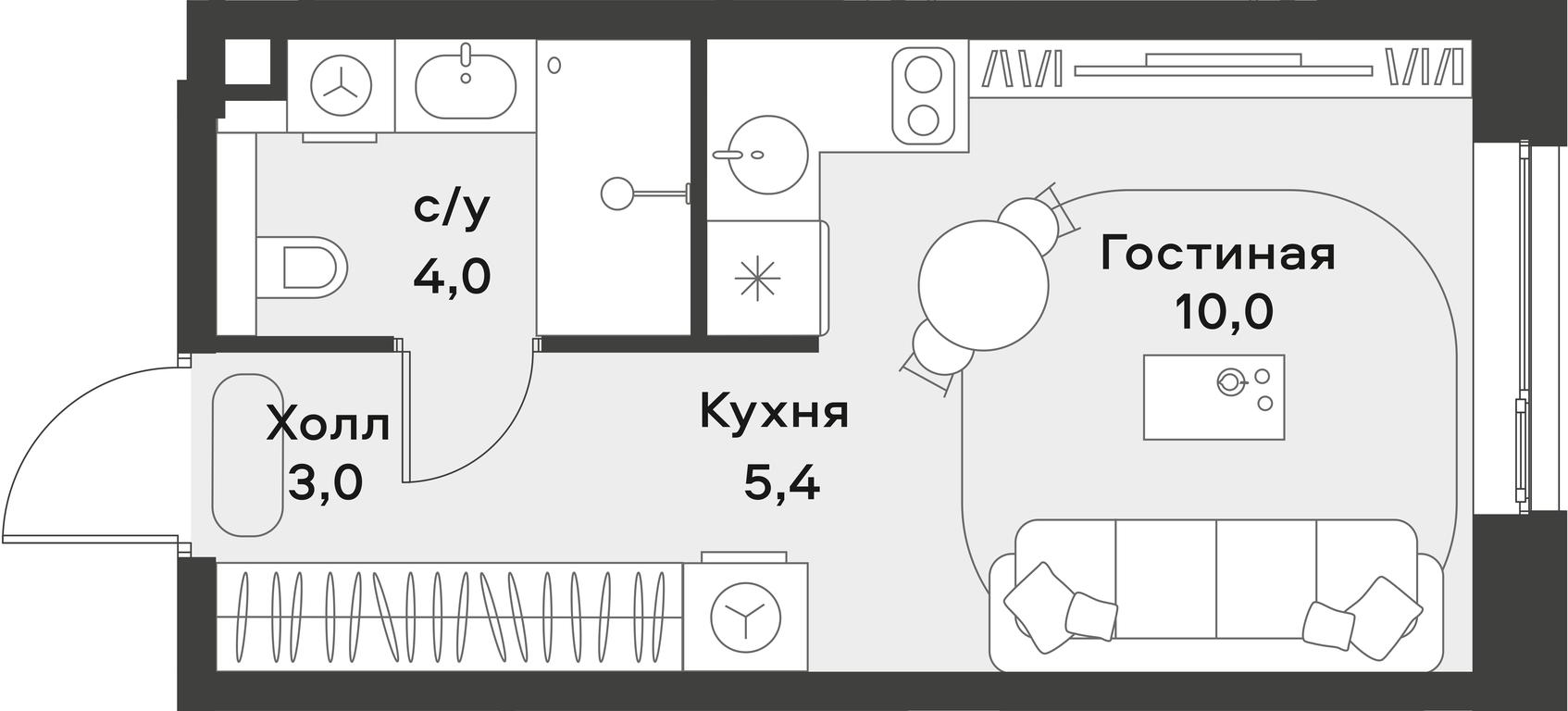 Apartment Sale, 22.4 sq. m. at Alia, Lyotnaya Street, 95Бк2, Moscow, Russia #1