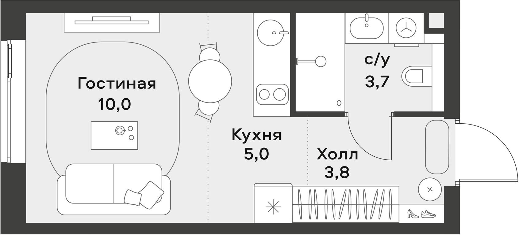 Apartment Sale, 22.5 sq. m. at Alia, Lyotnaya Street, 95Бк2, Moscow, Russia #1