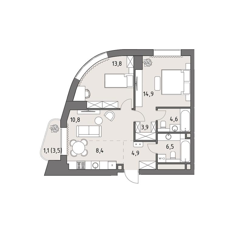 3-BD Apartment Sale, 68.9 sq. m. at Rodina Park, Vereyskaya Street, 12, Moscow, Russia #1 3-BD Apartment Sale, 68.9 sq. m. at Rodina Park, Vereyskaya Street, 12, Moscow, Russia #1