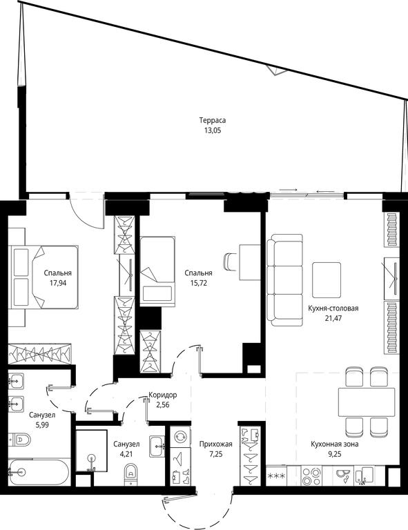 2-BD Apartment Sale, 98.66 sq. m. at Jois, 3rd Silikatny Drive, 10, Moscow, Russia #1