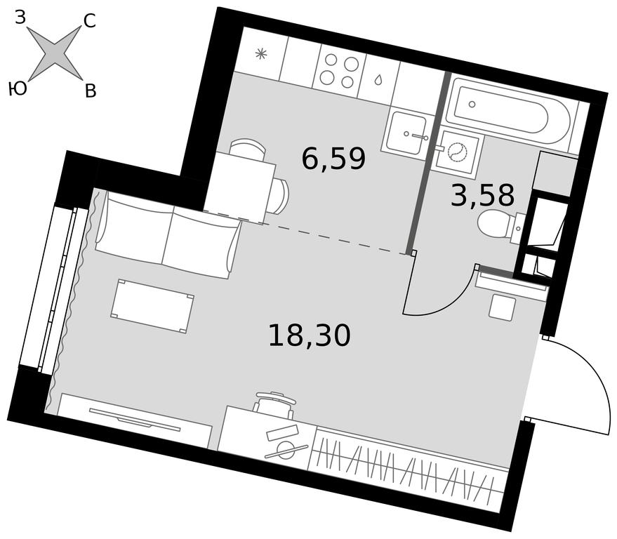 Apartment Sale, 28.47 sq. m. at Dvizhenie. Govorovo, Центральная улица, 47, деревня Говорово, поселение Московский, Москва, Россия #1 Apartment Sale, 28.47 sq. m. at Dvizhenie. Govorovo, Центральная улица, 47, деревня Говорово, поселение Московский, Москва, Россия #1
