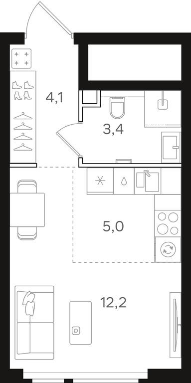 Apartment Sale, 24.7 sq. m. at Mangazeja v Bogorodskom, Ivanteyevskaya Street, 25к1, Moscow, Russia #1 Apartment Sale, 24.7 sq. m. at Mangazeja v Bogorodskom, Ivanteyevskaya Street, 25к1, Moscow, Russia #1