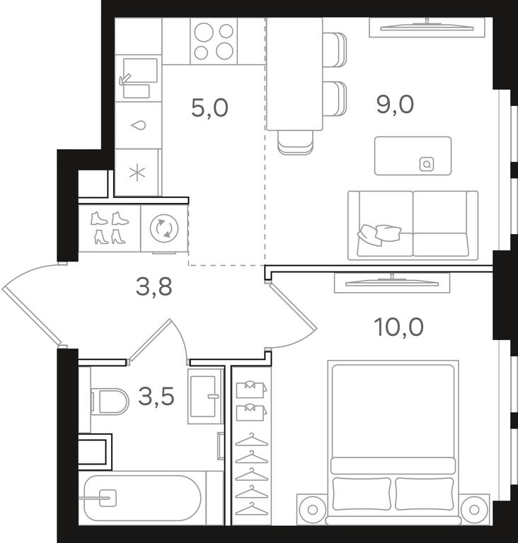 1-BD Apartment Sale, 31.3 sq. m. at Mangazeja v Bogorodskom, Ivanteyevskaya Street, 25к1, Moscow, Russia #1