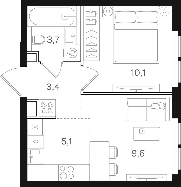 1-BD Apartment Sale, 31.9 sq. m. at Mangazeja v Bogorodskom, Ivanteyevskaya Street, 25к1, Moscow, Russia #1 1-BD Apartment Sale, 31.9 sq. m. at Mangazeja v Bogorodskom, Ivanteyevskaya Street, 25к1, Moscow, Russia #1