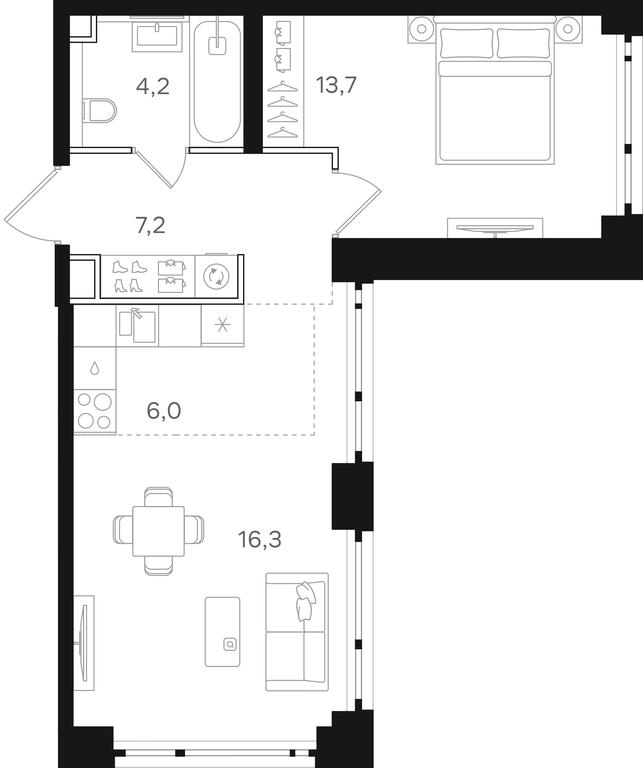 1-BD Apartment Sale, 47.4 sq. m. at Mangazeja v Bogorodskom, Ivanteyevskaya Street, 25к1, Moscow, Russia #1 1-BD Apartment Sale, 47.4 sq. m. at Mangazeja v Bogorodskom, Ivanteyevskaya Street, 25к1, Moscow, Russia #1