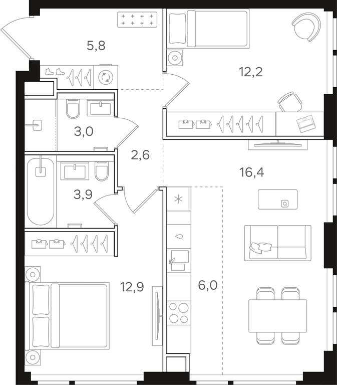 2-BD Apartment Sale, 62.8 sq. m. at Mangazeja v Bogorodskom, Ivanteyevskaya Street, 25к1, Moscow, Russia #1 2-BD Apartment Sale, 62.8 sq. m. at Mangazeja v Bogorodskom, Ivanteyevskaya Street, 25к1, Moscow, Russia #1