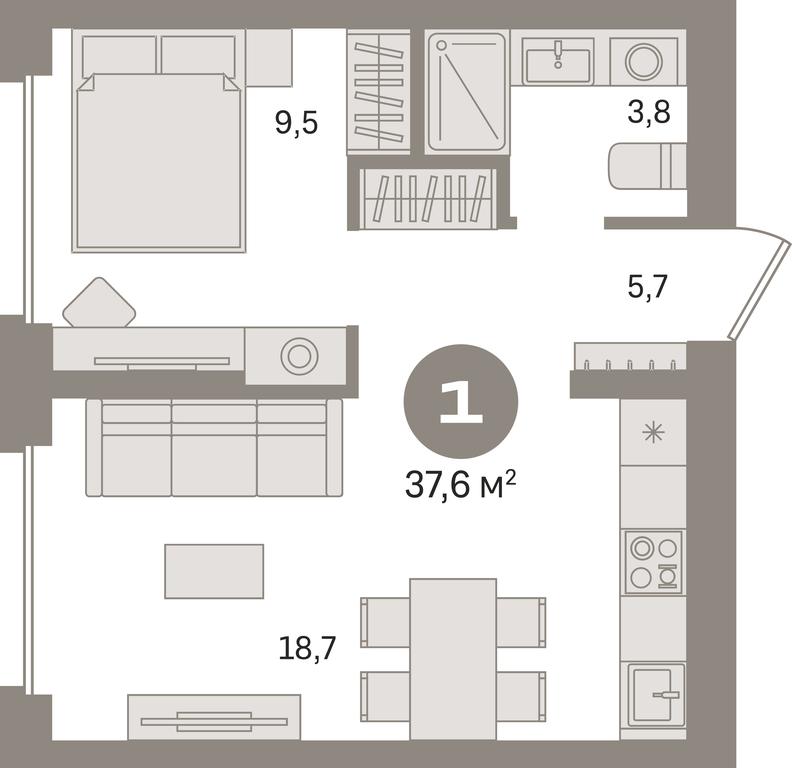 1-BD Apartment Sale, 37.6 sq. m. at Pervy kvartal, Kalinovaya ulitsa, derevnya Sapronovo, Leninskiy City District, Moscow Region, Russia #1 1-BD Apartment Sale, 37.6 sq. m. at Pervy kvartal, Kalinovaya ulitsa, derevnya Sapronovo, Leninskiy City District, Moscow Region, Russia #1